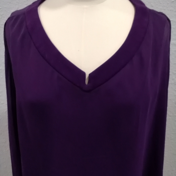 Joseph Ribkoff deep purple batwing sleeve blouse - Picture 2 of 6